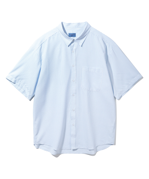 Полосатая рубашка с коротким рукавом DLX1221 из жатого хлопка (3 COLOR)