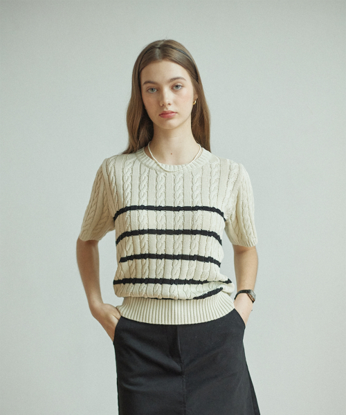 Marina Stripe Knit - Cream