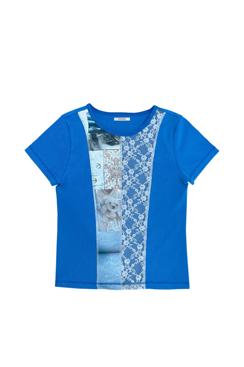 투머치택스(TOOMUCHTAX) PANEL T-SHIRT (BLUE) - 사이즈 & 후기