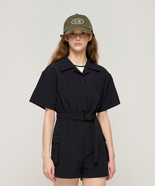 Карго-комбинезон с шортами и пряжкой (Black)