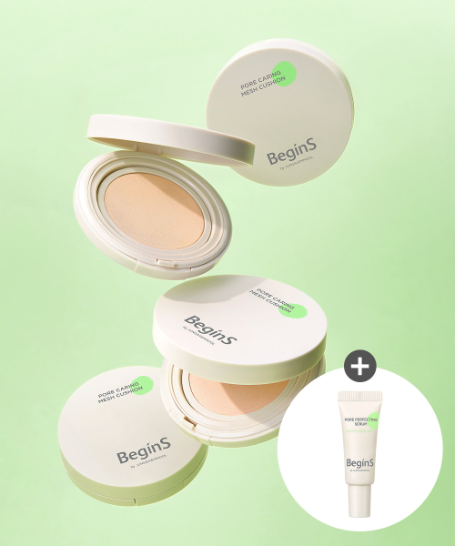 비긴스 바이 정샘물() 포어 케어링 메쉬 쿠션 (본품) (포어 퍼펙팅 세럼 5ml 증정) 상품 이미지