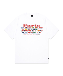 PARIS FLAGS TEE white