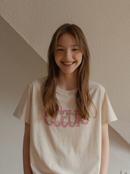 ☆HOTEL PARIS CHILL☆ Paper Heart TShirt 5color White Double Heart Eyes T-Shirt - kids atelier