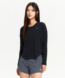 NBNDE4P152 / WOMEN 릴렉스드 긴팔티 (BLACK)