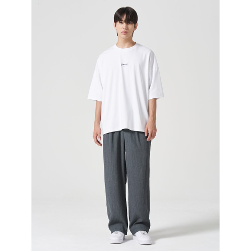 Полуширокие брюки на резинке Crease, Grey (424721DY13)