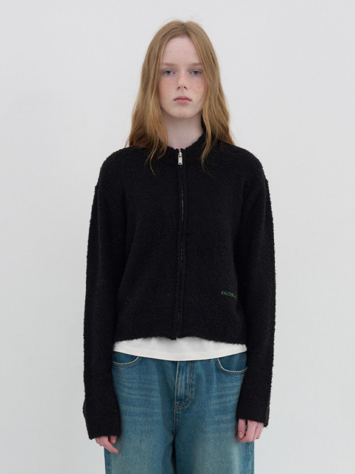 Укороченный трикотажный зип буклe (Black)