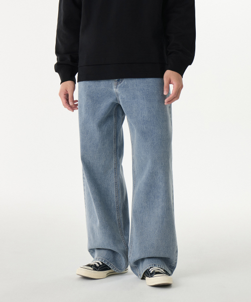 MUSINSA | MUSINSA STANDARD Big Wide Denim Pants [Dark Blue]
