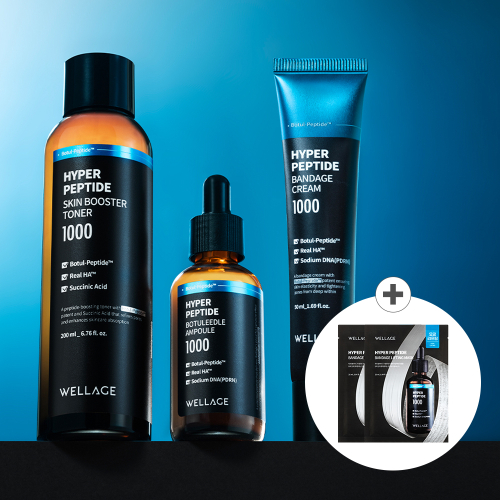 웰라쥬() [3종세트/증정] 하이퍼 펩타이드 스킨부스터 토너 200ml+보툴리들 앰플 50ml+밴디지 크림 50ml (+리프팅 마스크 2매 증정) 상품 이미지