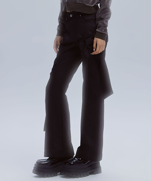 RIBBON BOOTSCUT PANTS_BK