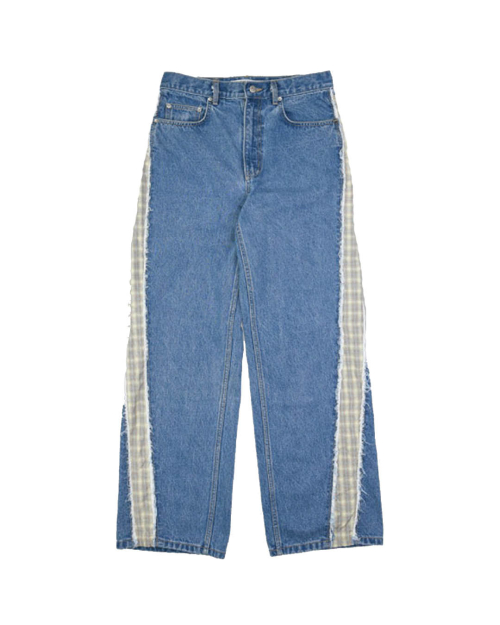 SIDE PANEL DENIM PANTS (BLUE)