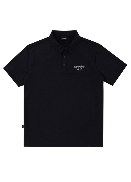 UPST GOLF мужское поло с леттерингом, короткий рукав, Black UP4029