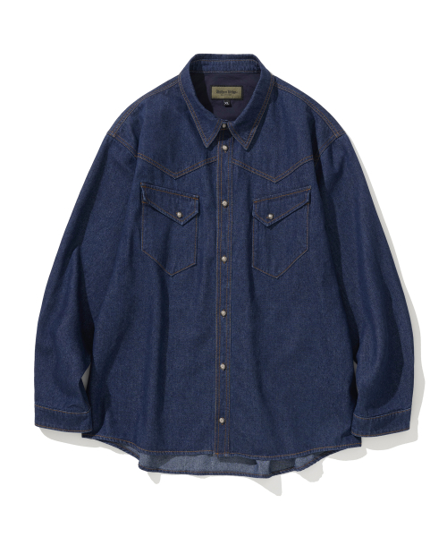 western denim shirt 9oz indigo washed