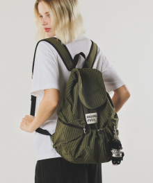 String flap backpack _ Check Khaki