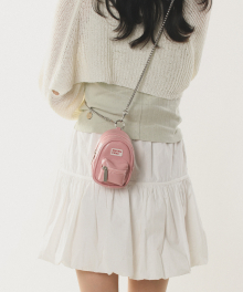 mama leather miniature chain cross bag _ Pink