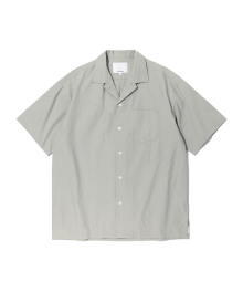 Cotton Open Collar Shirt Grey