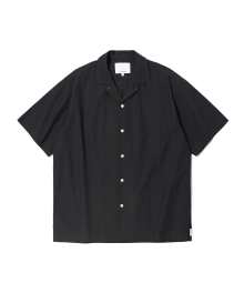 Cotton Open Collar Shirt Charcoal