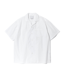 Cotton Open Collar Shirt White