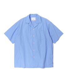 Cotton Open Collar Shirt Blue