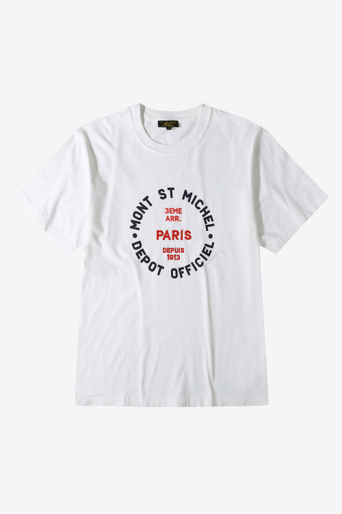 ★Le Mont Saint Michel★ Paris lettering Cotton Tshirts Whi 르몽생미셸(LE MONT ST MICHEL) Paris lettering Cotton T