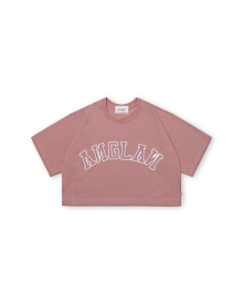 [AG.W] Applique Crop Half Tee - Pink