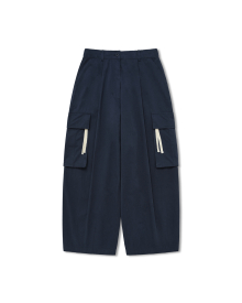 [AG.W] Strap Cargo Balloon Pants - Navy