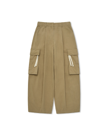 [AG.W] Strap Cargo Balloon Pants - Beige