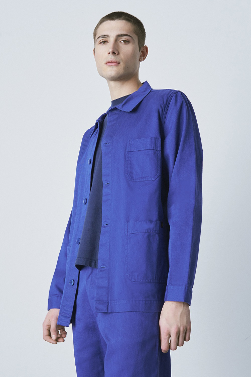 (M)Cotton twill Work Jacket_Vivid Blue