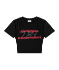 B X H CROP T-SHIRTS [BLACK]