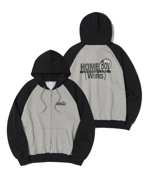 Худи на молнии Homeboy с рукавом реглан_Black