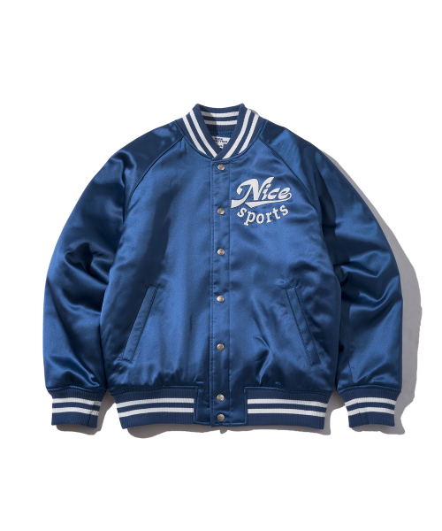 nice weather collaboration Nice Series Stadium Jacket Dark Blue