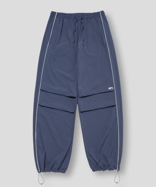 필루미네이트() 나일론 투 턱 파이핑 팬츠-블루 상품 이미지
