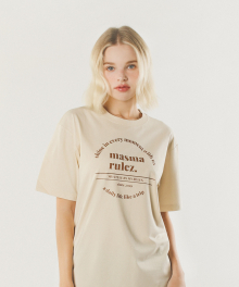 circle symbol cool cotton T-shirt _Beige