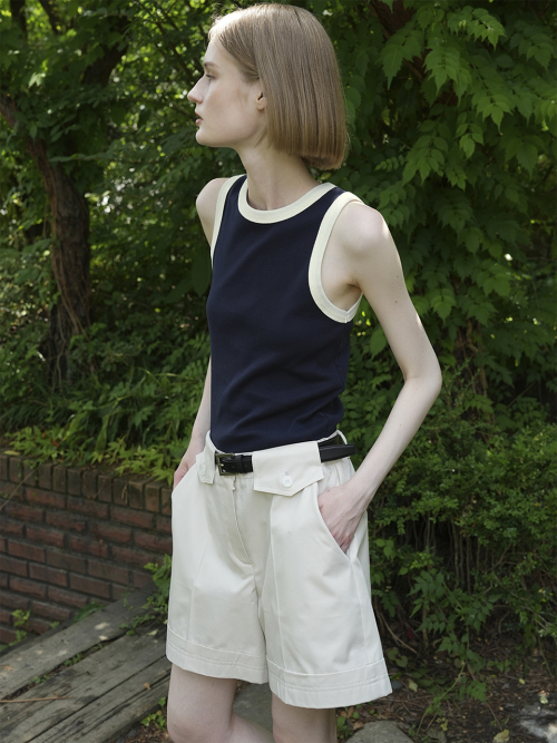 MUA COTTON SLEEVELESS TOP (NAVY)