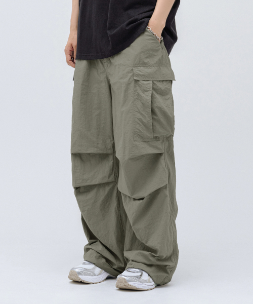 MUSINSA | LEMAIN SECOND NYLON PARASUIT CARGO PANTS [KHAKI]