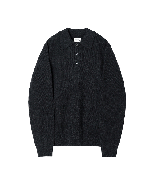 Collar Knit Ash Black