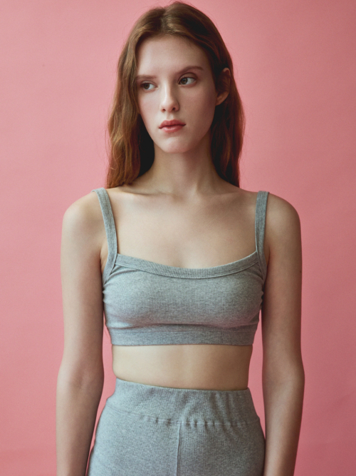 Essential rib bralette (Gray)