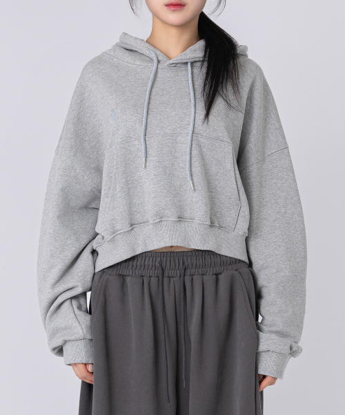 Женское свободное укороченное худи Grey