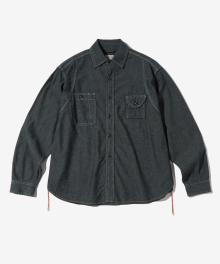 TRIPLE STITCH CHAMBRAY WORK SHIRT_BLACK