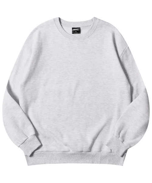 Свободный оверсайз свитшот без рисунка_White Melange