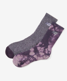 NBGEEAG501 / Tie Dye Midcalf Socks (2Pack) (PURPLE)