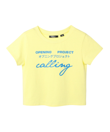 W Cropped Calling Half T Shirt - Yellow