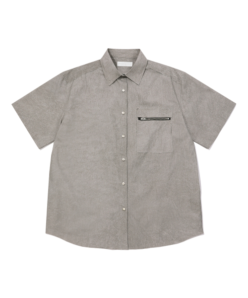 METAL CUT-OFF POINT DYEING HALF SLEEVES SHIRTS_KHAKI