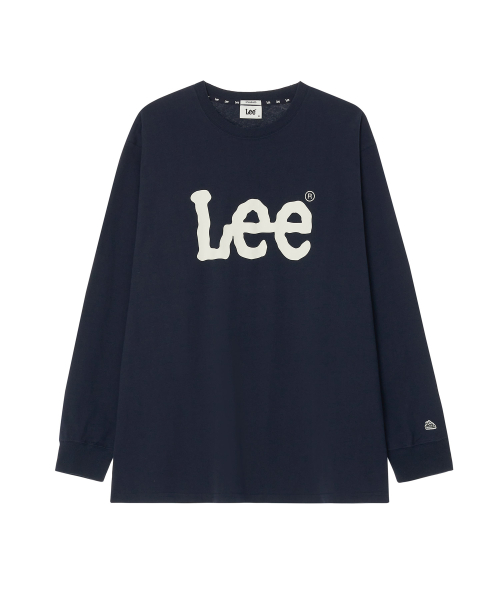 LEE リ ビッグトゥイッチロゴ長袖Tシャツ ネイビー