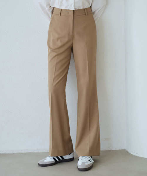 Шерстяные слим-слаксы буткат Comfy Wool [BEIGE]