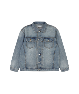 랩원오원(LAB101) PLEATED STONE WASH DENIM TRUCKER JACKET 상품 이미지