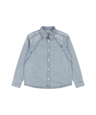 랩원오원(LAB101) TUCKED LINE WRINKLE WASH DENIM SHACKET 상품 이미지