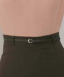 REORG LEATHER MINI BELT MILK BROWN