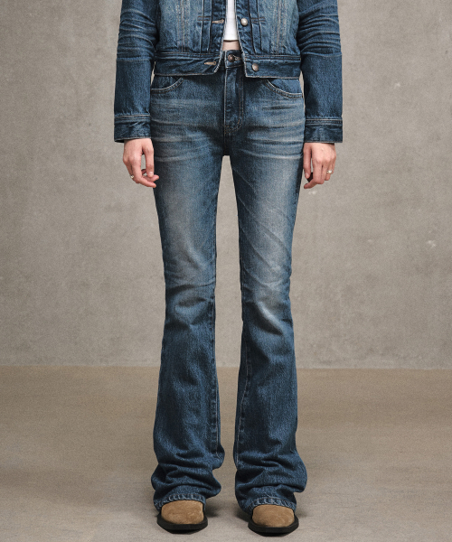 (W) Jeanne Flare Denim French Blue
