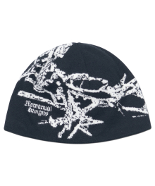 GRAPHIC JACQUARD BEANIE - BLACK