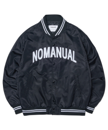 ARCH LOGO VARSITY JACKET - BLACK